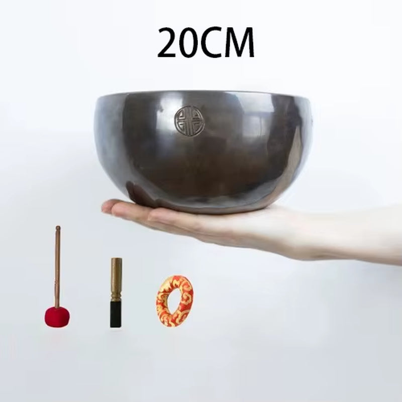 Full Moon Tibetan Singing Bowl Handmade Mindfulness Meditation Nepal Singing Bowls Yoga Chakra Sound Healing Therapy Accessories