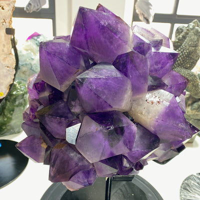42 cm Amethyst-Cluster-Kristall mit Ständer | Heildisplay