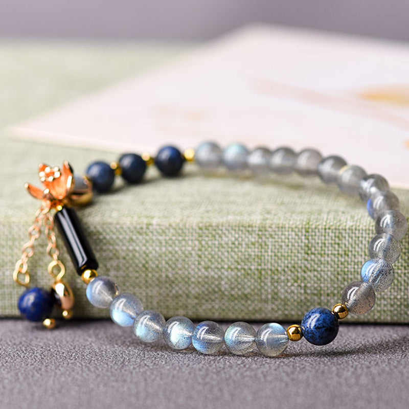 Moonstone Lazurite Calm Healing Bracelet for Positive Energy