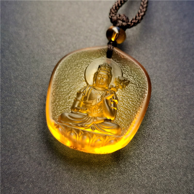 Chinese Zodiac Liuli Crystal Compassion Necklace Pendant