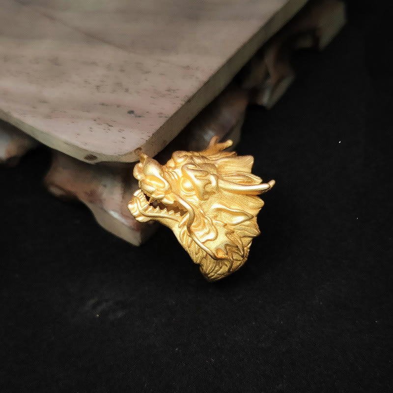 Adjustable Golden Dragon Luck Protection Ring