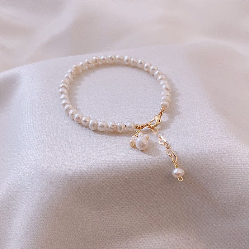 Pearl Cat Paw Healing Bracelet | Wisdom & Loyalty