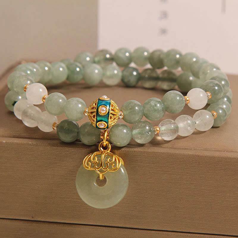 8mm Green Aventurine Peace Buckle Luck Bracelet