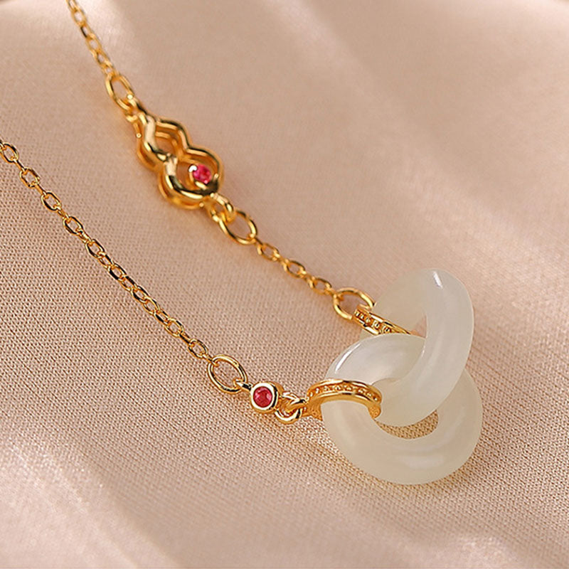 Unisex-Halskette aus 12 mm Jade mit Silberkette für Wohlstand