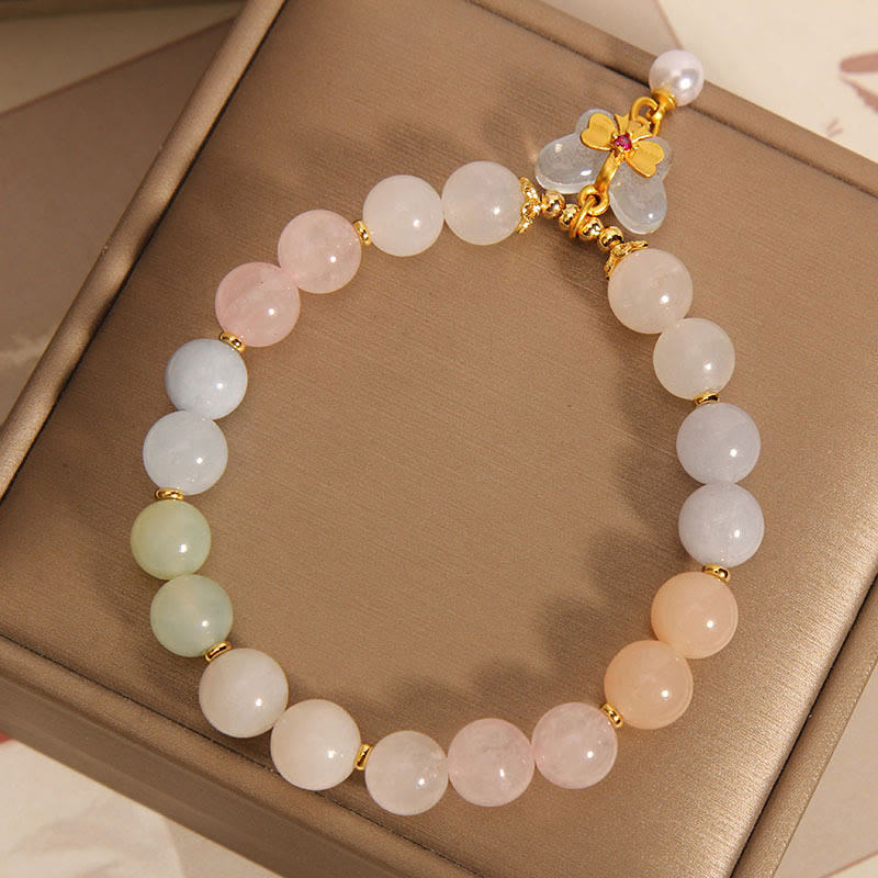 Morganite Confidence Butterfly Charm Spiritual Bracelet