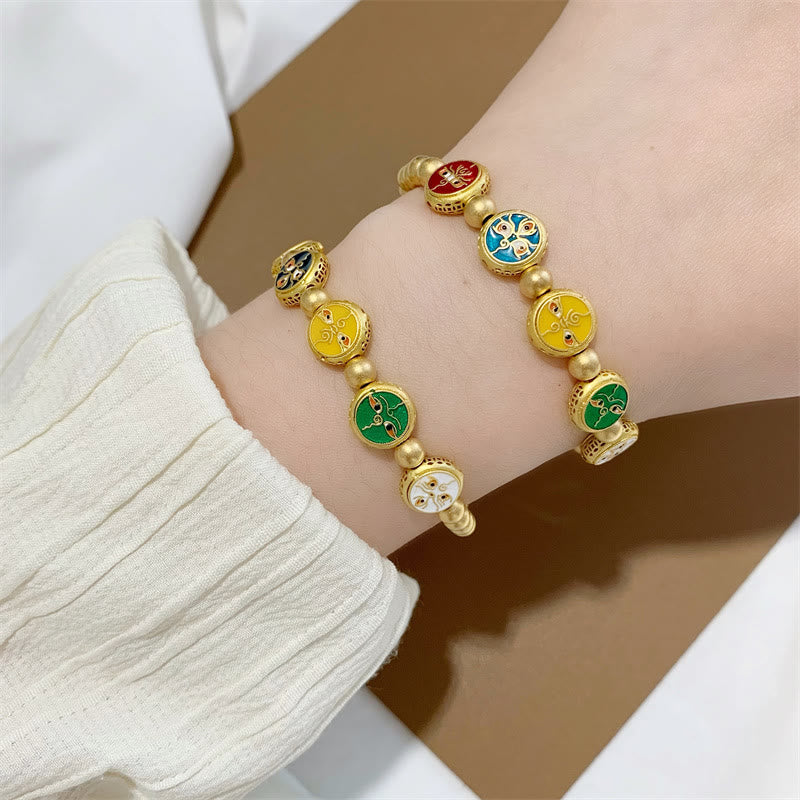 Copper Wealth Bracelet with Five Tibetan Gods | Prosperity Luck