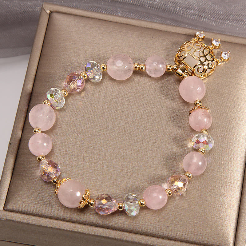 Pink Crystal Soothing Bracelet 10mm for Calm & Protection