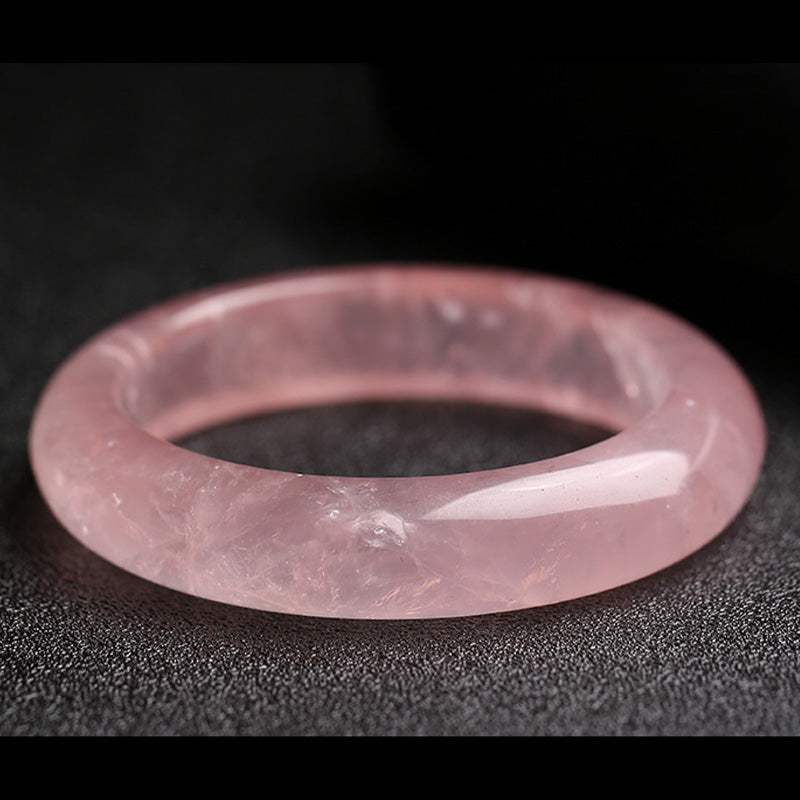 Natural Rose Quartz Love Caring Bangle Bracelet
