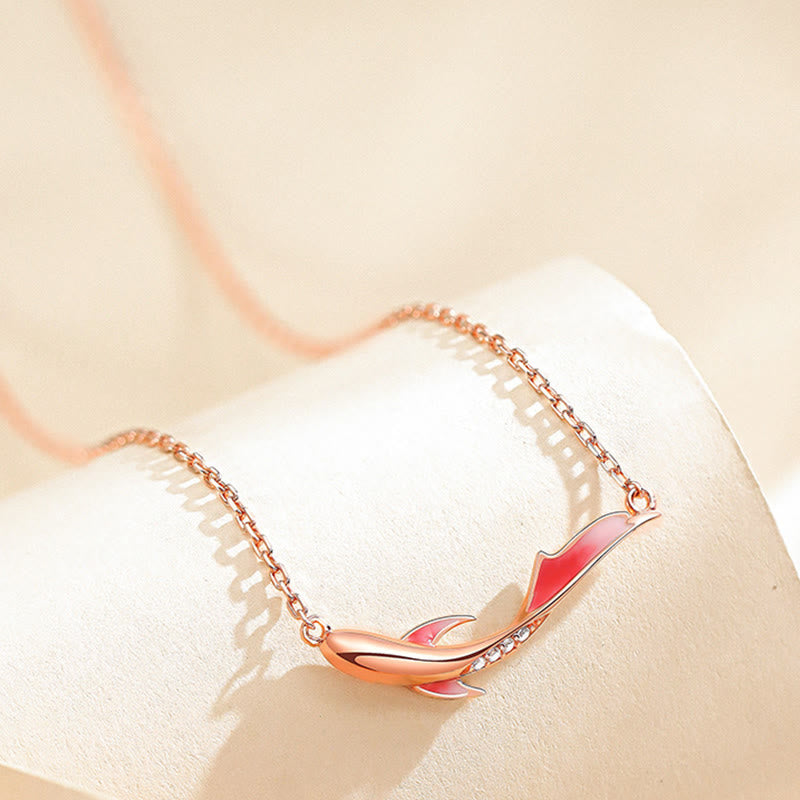 925 Sterling Silver Koi Fish Necklace for Luck Prosperity