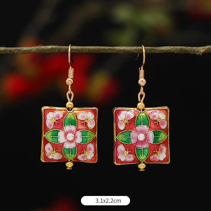 Alloy Copper Lotus Butterfly Drop Earrings for Spiritual Enlightenment
