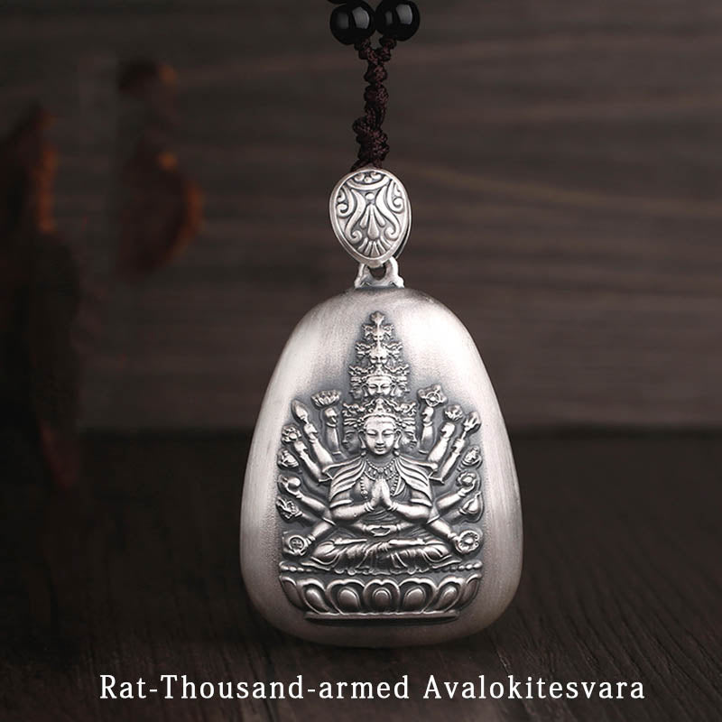 999 Sterling Silver Chinese Zodiac Protection Pendant Necklace