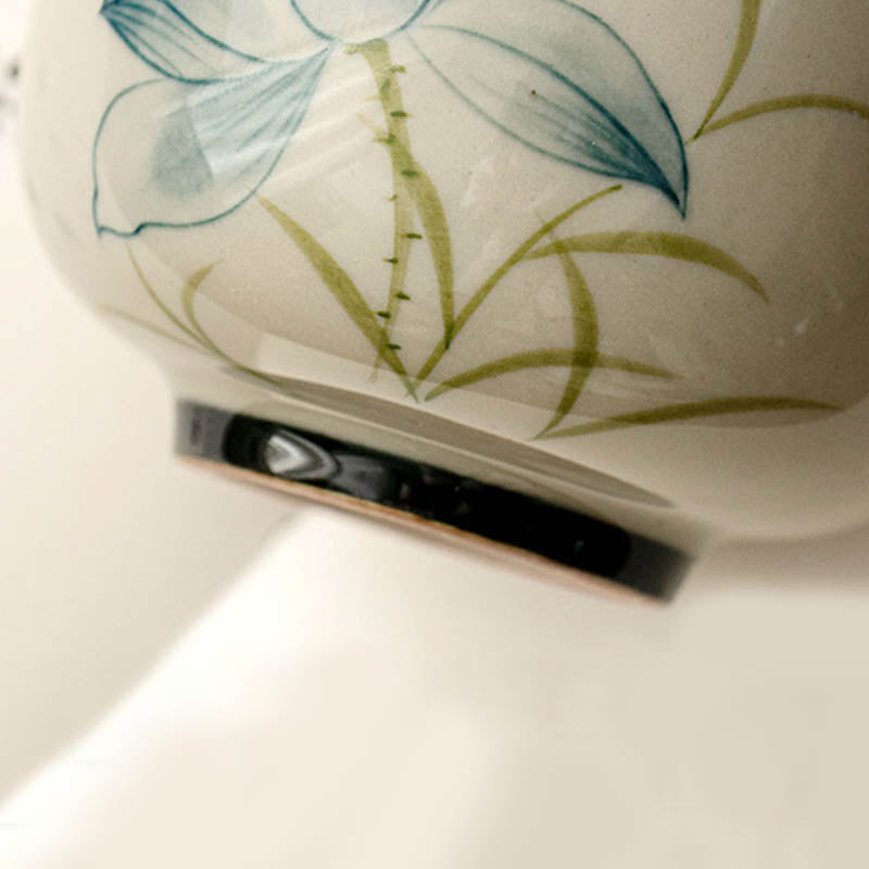 Hand Painted Lotus Ceramic Teacup 70ml | Kung Fu Tea