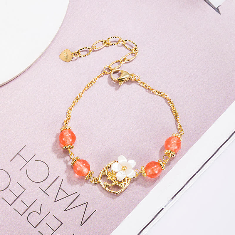 Red Agate Tridacna Confidence Bracelet for Calm Strength