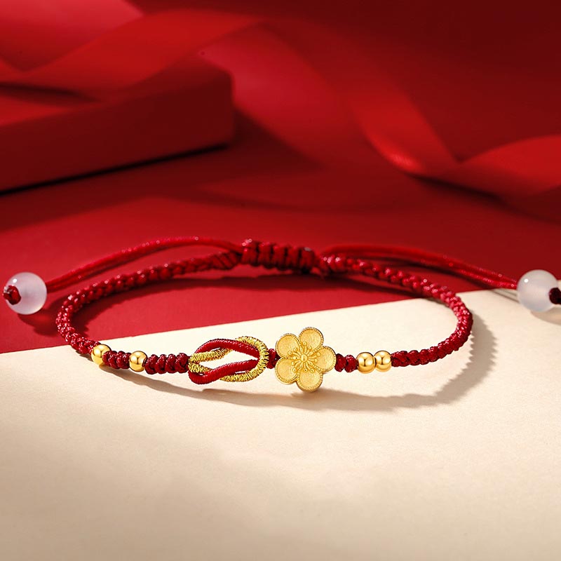 925 Sterling Silver Sakura Chalcedony Luck Bracelet