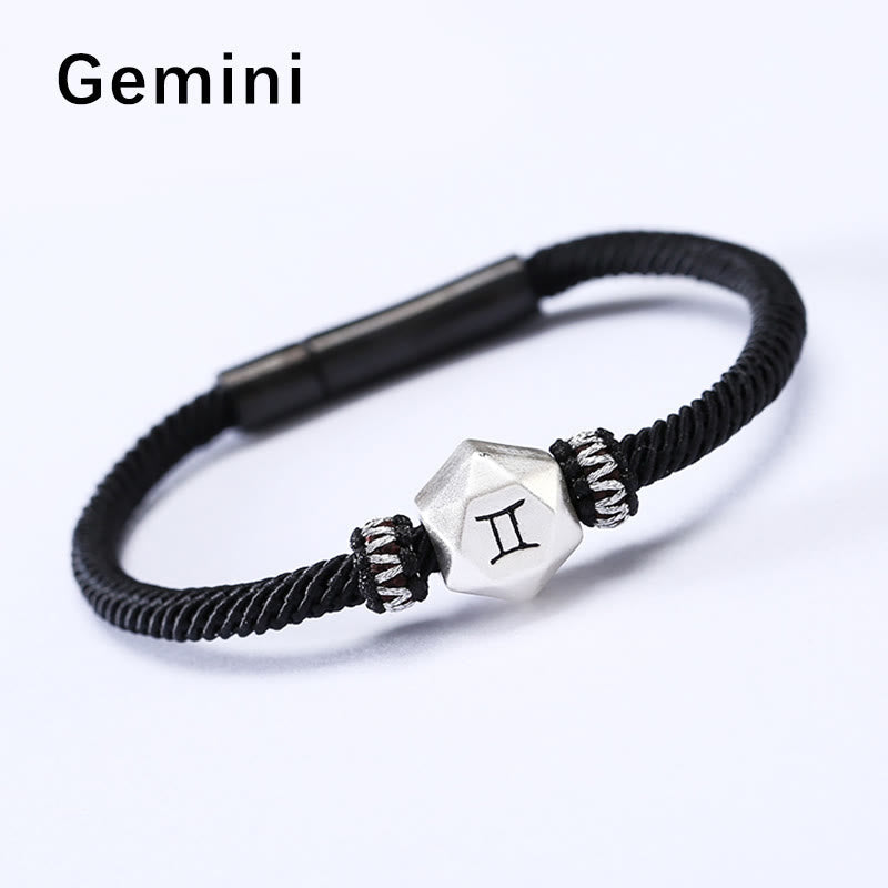 999 Sterling Silver Zodiac Protection Bracelet 17cm