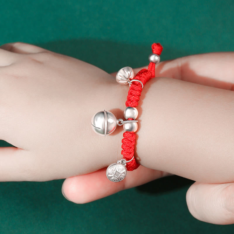 Kids Sterling Silver Spiritual Bracelet With Fu Character Charm