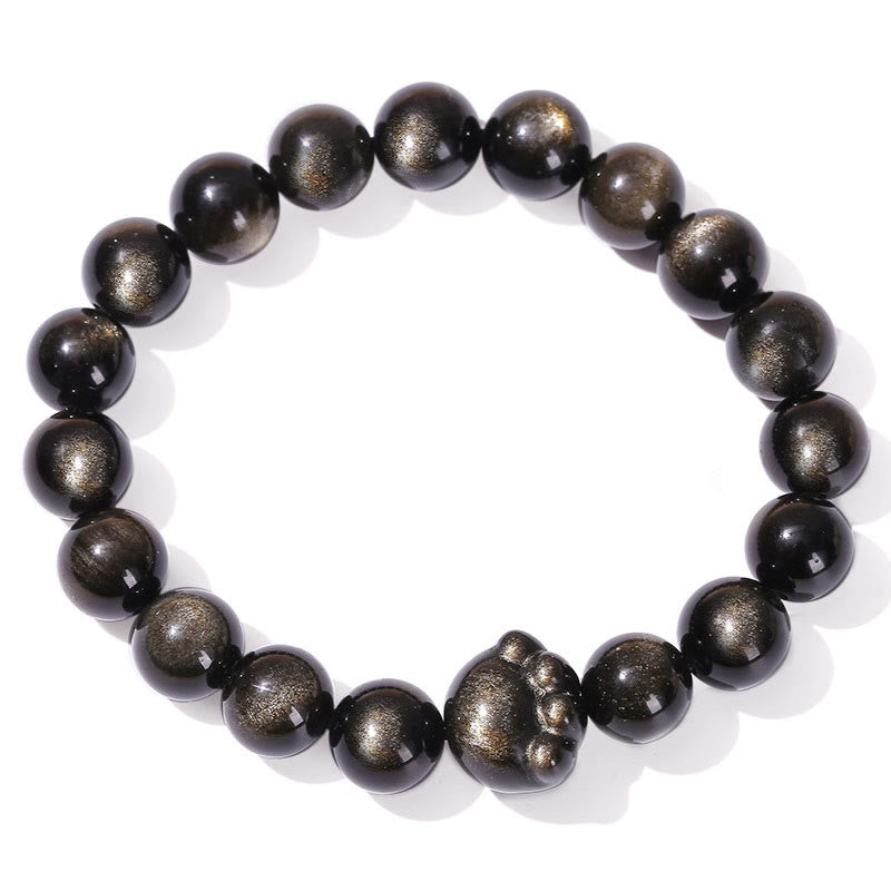 Silver Sheen Obsidian 8mm Communication Bracelet