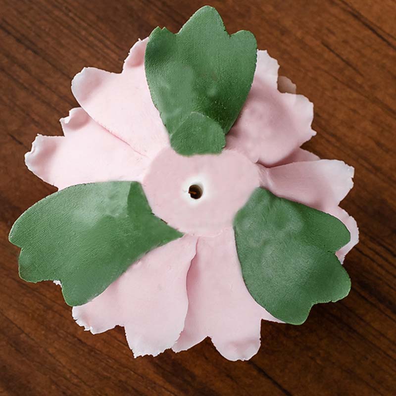 Tibetischer Lotus-Segen-Räucherstäbchenhalter aus Keramik