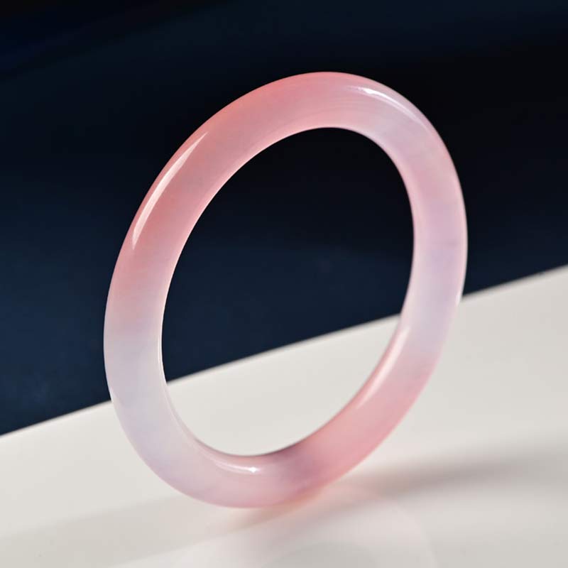 Pink Crystal Love Warmth Bracelet | Rose Quartz Bangle 56-58mm