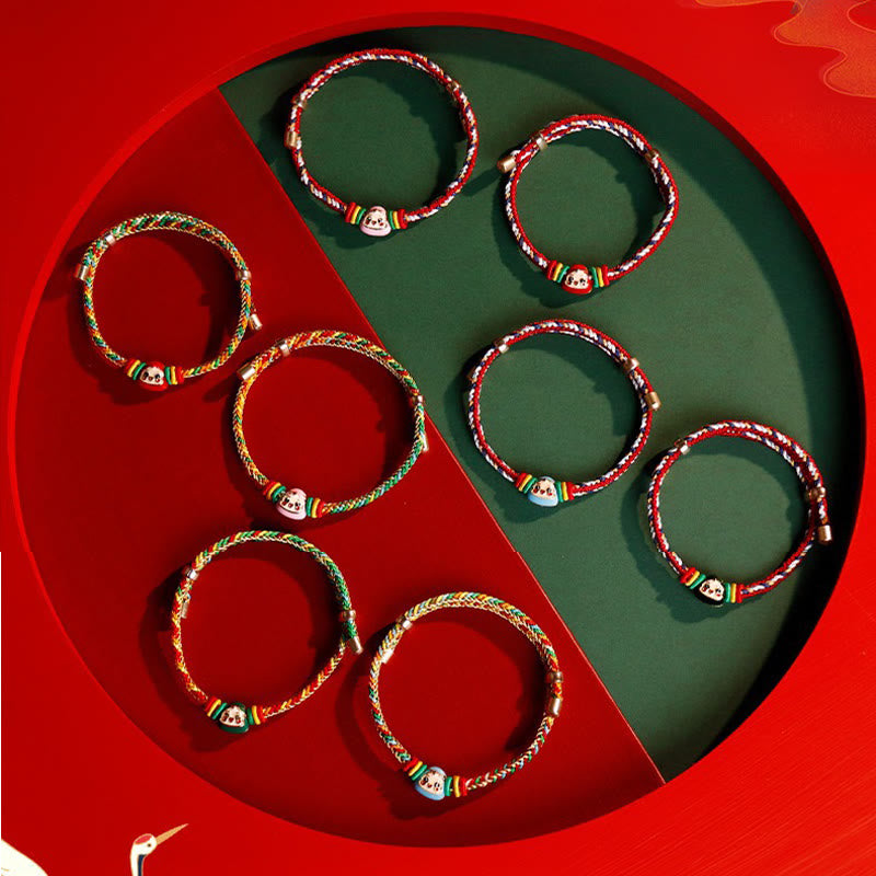 Colorful Rope Fu Character Luck Handmade Bracelet