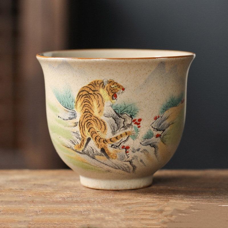 12 Chinese Zodiac Ceramic Teacup | 130ml Kung Fu Tea Cup