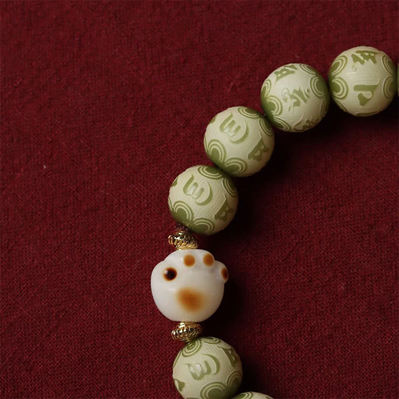 Grünes Bodhi Seed Om Mani Padme Hum Weisheitsarmband