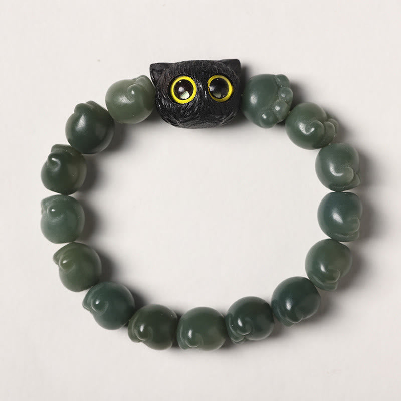 Bodhi Seed Ebony Wood Wisdom Bracelet 14-15cm Unisex