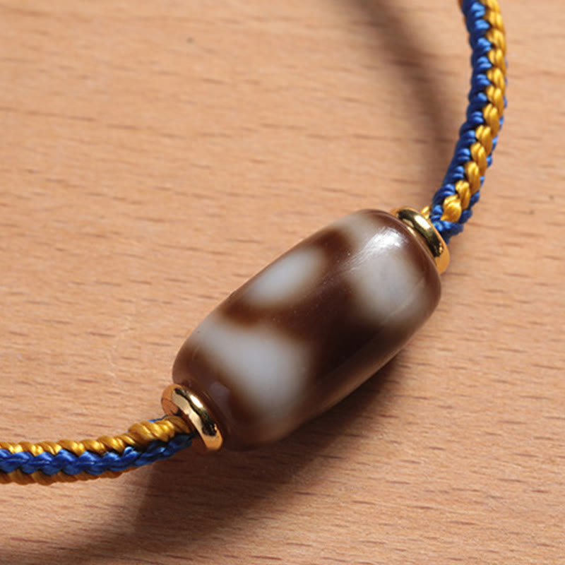 Three-eyed Dzi Bead Spiritual Bracelet for Luck & Happiness
