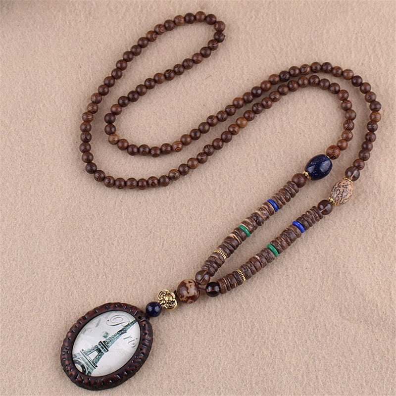 Wenge Wood Elephant Necklace for Protection & Wisdom