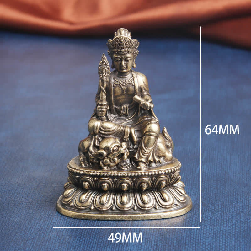 Manjusri Bodhisattva Copper Buddha Statue 49x64mm Serenity
