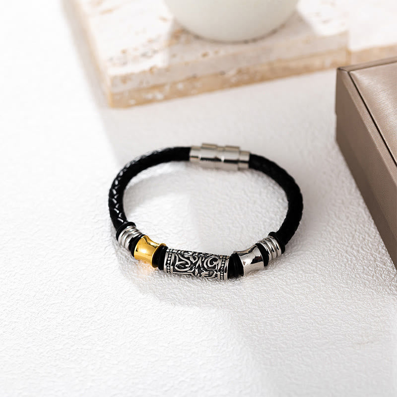 Tang Dynasty Flower Leather Bracelet for Luck & Protection