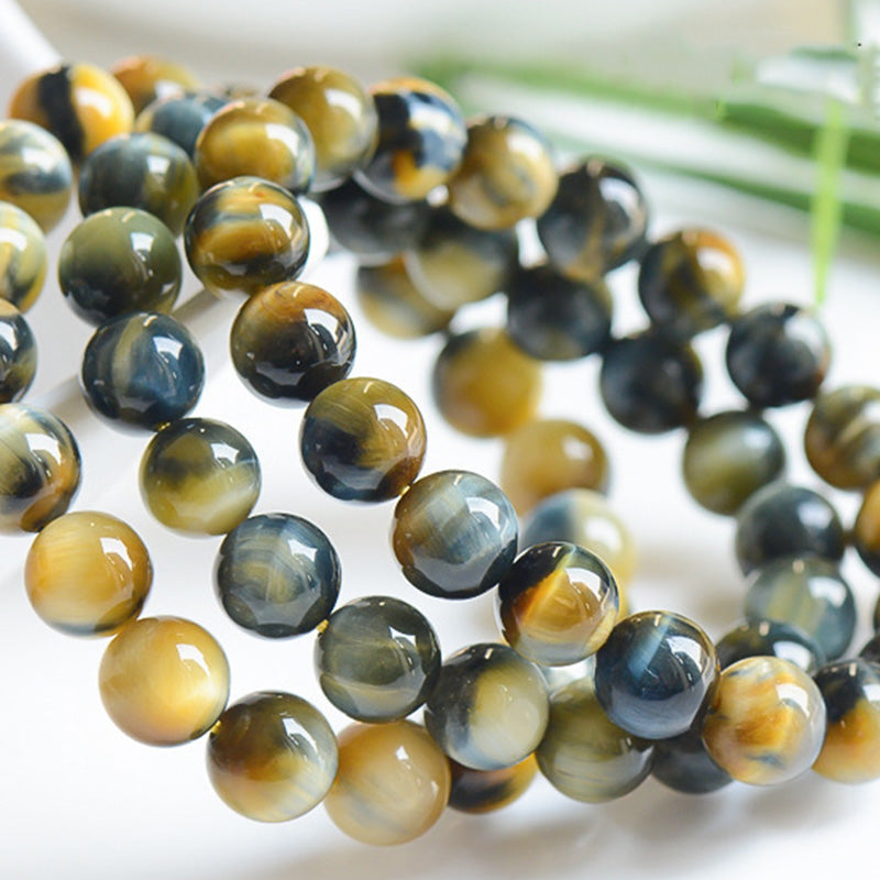 12mm Tiger Eye Courage Strength Protection Bracelet