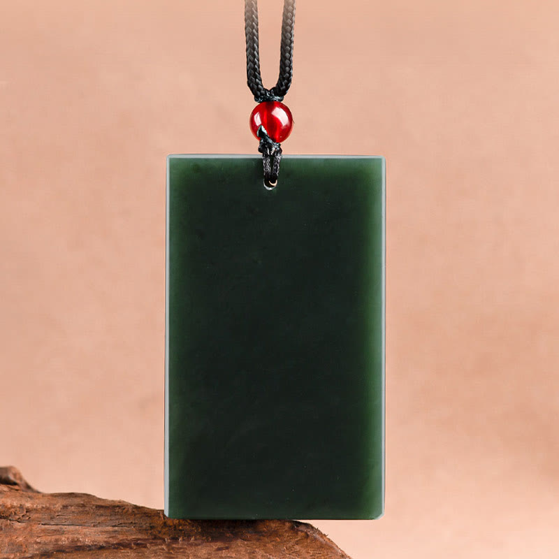 Hetian Cyan Jade Dragon Success Necklace Pendant