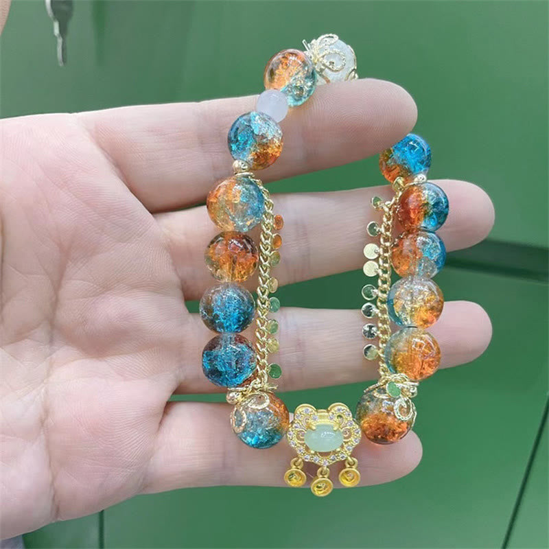 Colorful Liuli Glass Bead Spiritual Protection Bracelet