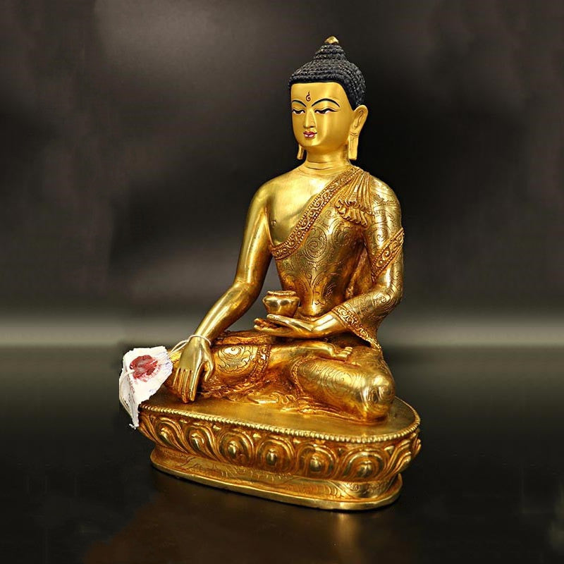 Copper Gold Plated Buddha Statue | Compassion & Serenity Decor