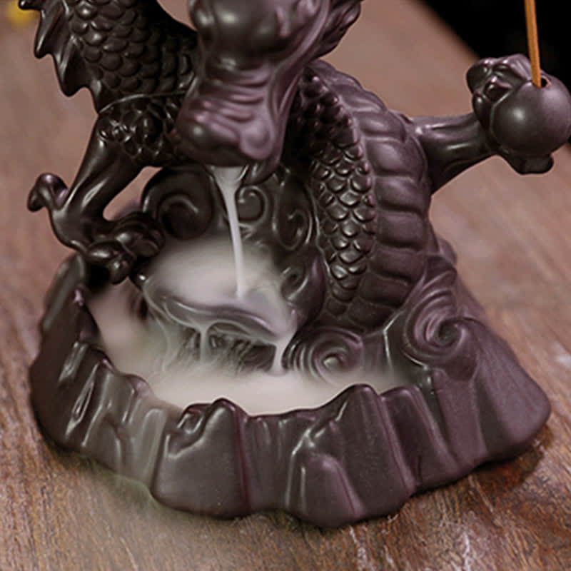 Auspicious Dragon Ceramic Backflow Smoke Incense Burner