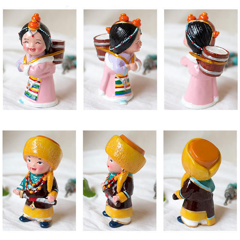 11 cm handbemaltes tibetisches spirituelles Figuren-Ornament