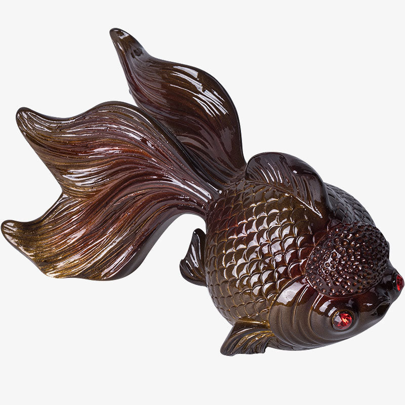 Color Changing Resin Koi Fish Figurine for Wealth & Luck