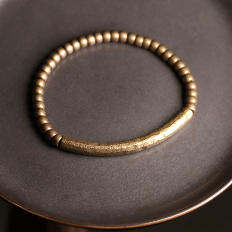 Copper Brass Bead Luck Wealth Spiritual Bracelet
