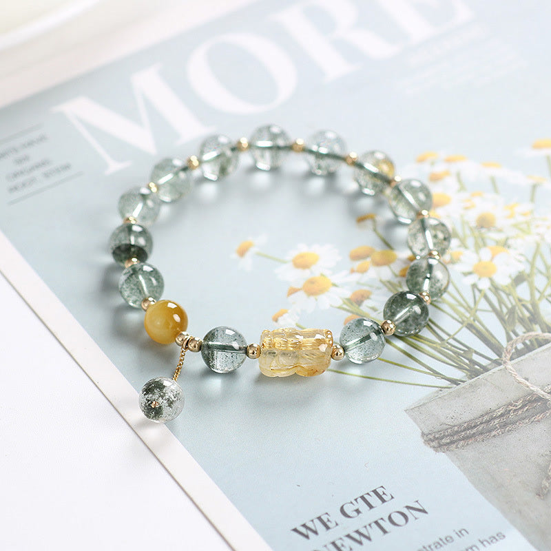 8mm Green Phantom Citrine PiXiu Confidence Bracelet