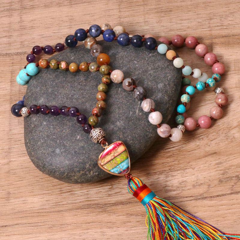 Turquoise & Amethyst Balance Necklace for Meditation & Protection