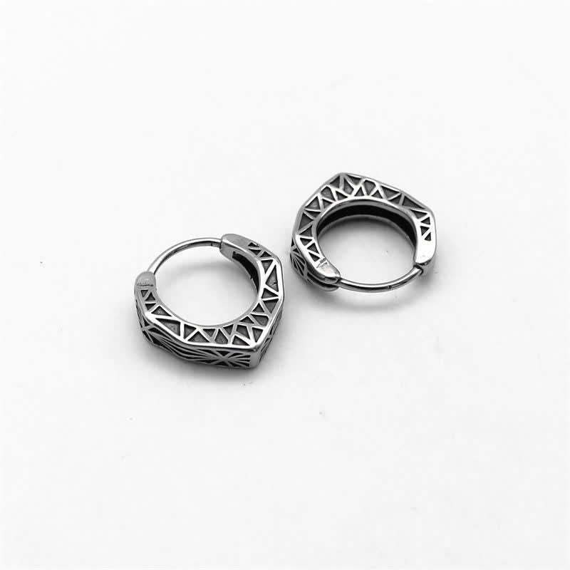 Titanium Steel Viking Hoop Balance Earrings