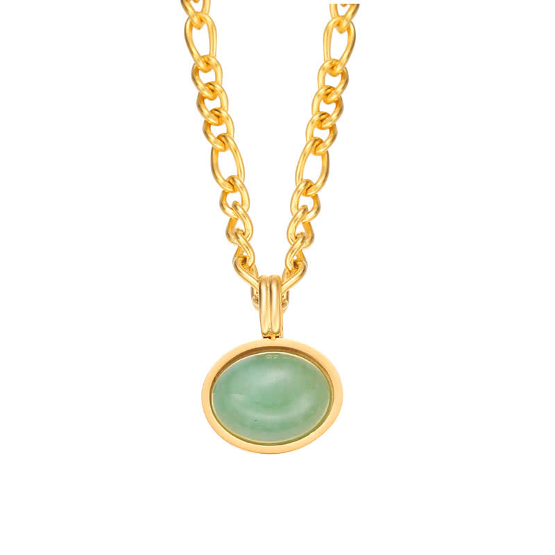 Turquoise Oval Strength Necklace Pendant in Titanium Steel