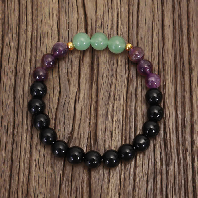 108 Beads Amethyst Green Aventurine Meditation Bracelet