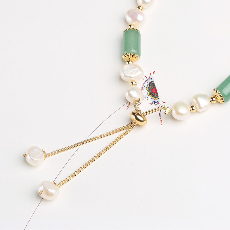 Green Aventurine Pearl Pink Crystal Luck Bracelet