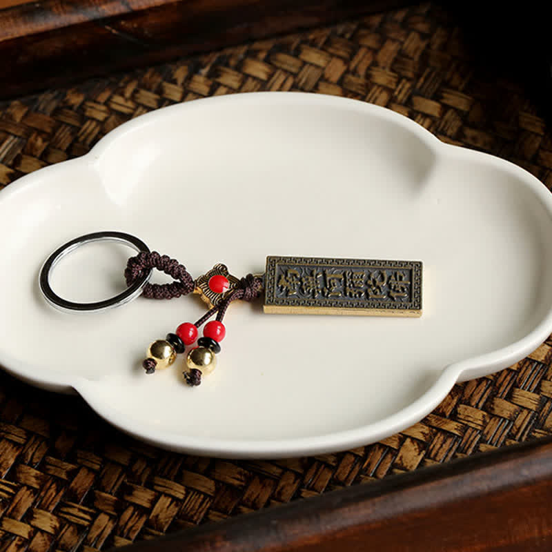 Copper Peace Blessing Keychain | Amitabha Serenity Charm