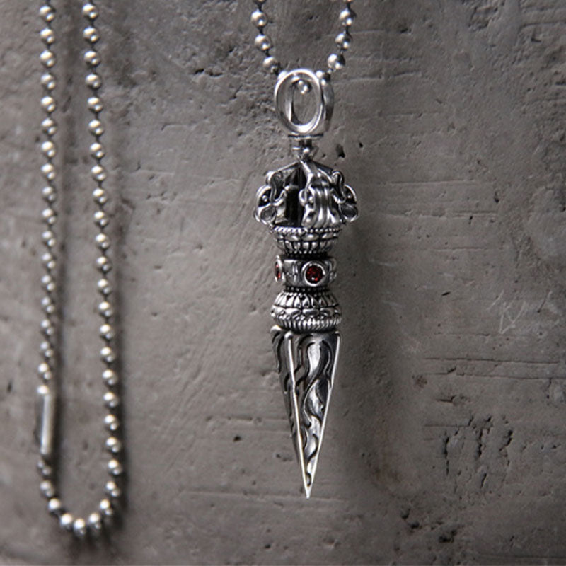 Halskette mit spiritueller Kraft des Vajra-Anhängers aus 925er Sterlingsilber