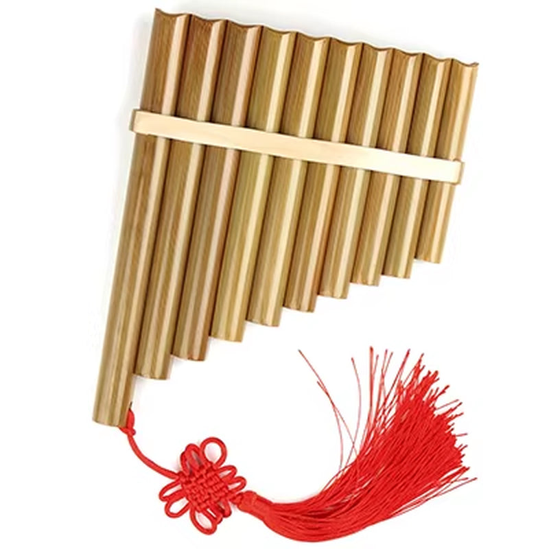 Chinese Traditional Musical Instrument Bamboo Pan Flute, C Key, High Quality, Woodwind Instrument, 10 Pipes