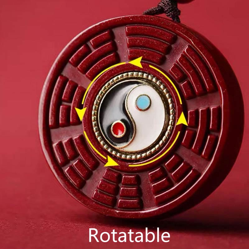 Natural Cinnabar Yin Yang Pendant for Protection & Balance