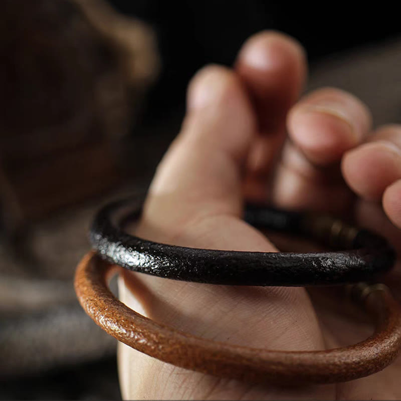 Retro Copper Leather Spiritual Bracelet for Luck & Healing